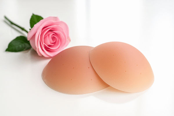 722f2a59-853b-4bee-b914-eb867c380f54 Pezoneras de silicona respirables, con estuche negro redondo con cremallera.