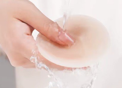 lavar 2 pares - Pezoneras de silicona reutilizables, con estuche de silicona + Jabón líquido