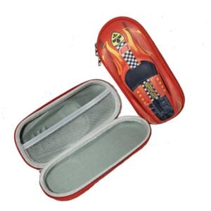 cartuchera cerrada y abierta Cartuchera Carro rojo