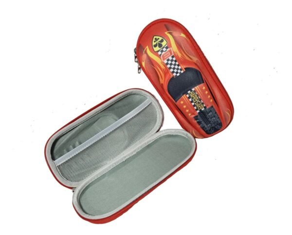 cartuchera cerrada y abierta Cartuchera Carro rojo