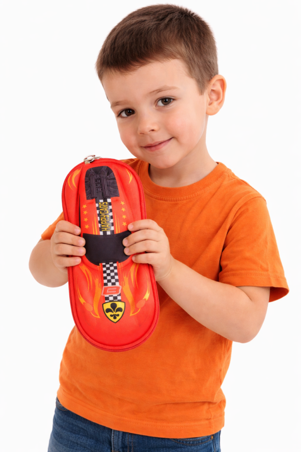 niño cartuchera cerrada Cartuchera Carro rojo